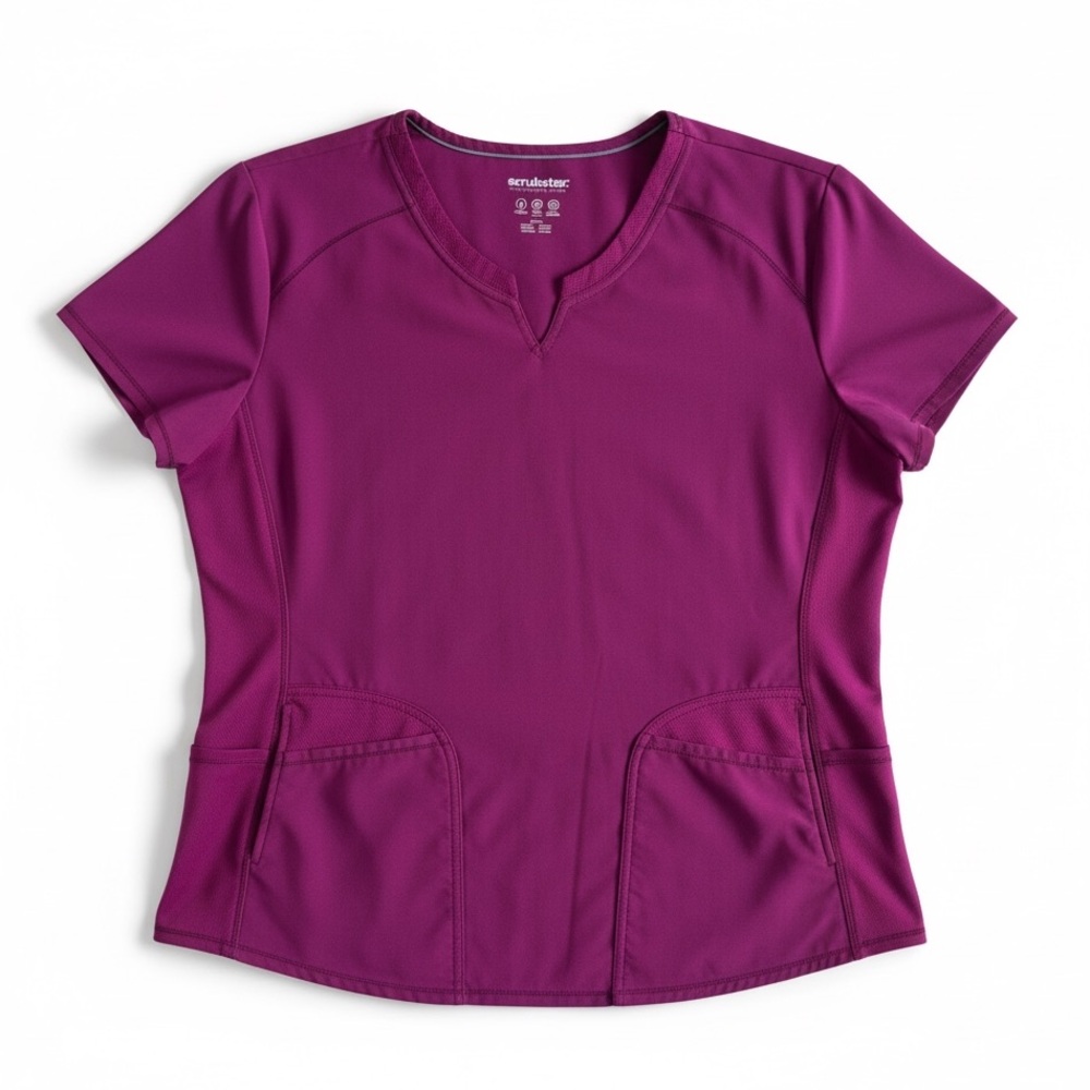 Scrubstar Nurse Scrub Top Performance Stretch Healthcare EliteX Wine Burgundy XL